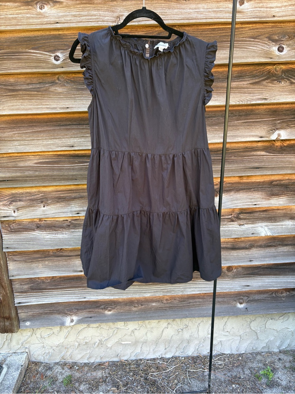 Black Tiered Ruffle Sleeve Dress